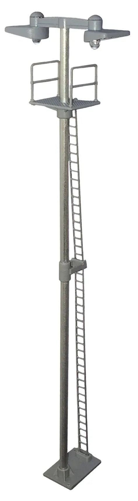 Dustpan Twin Head Tall Yard Lamp (Silver Ladder) White LED