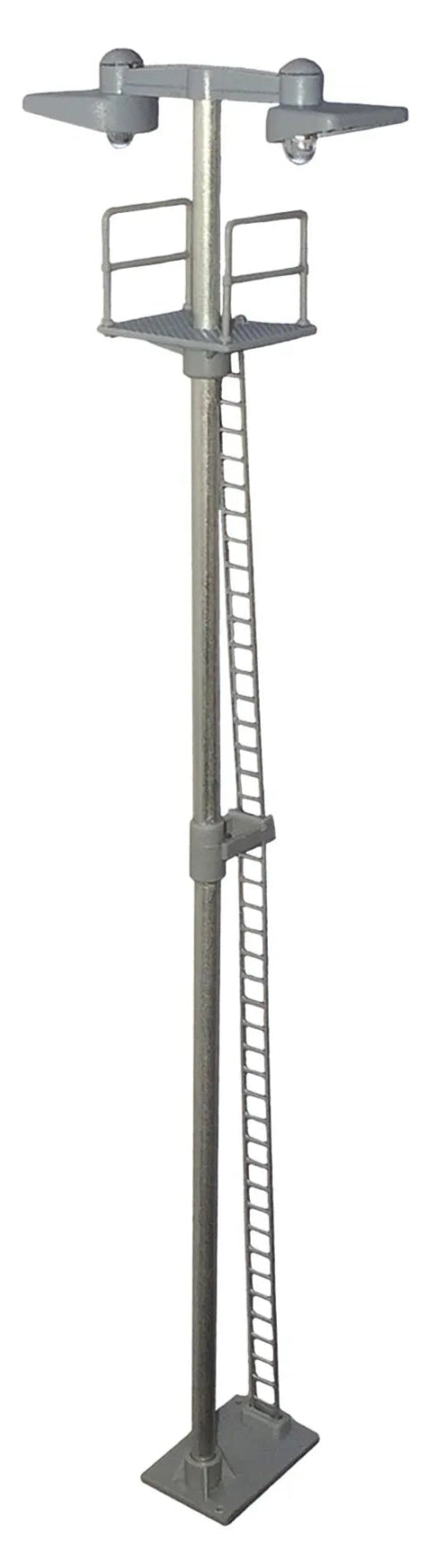 Dustpan Twin Head Tall Yard Lamp (Yellow Led) Silver Ladder