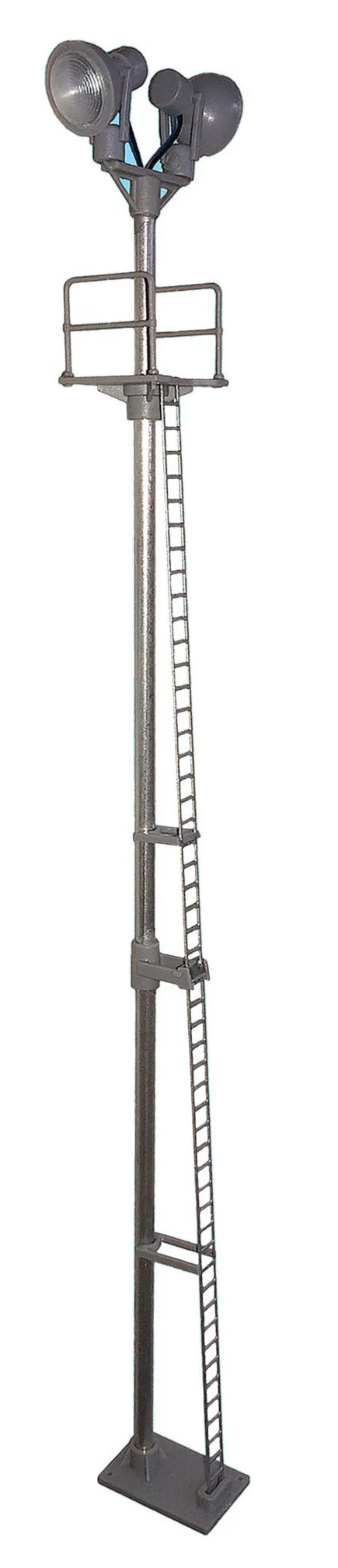 Twin Spotlight Head Tall Yard Lamp (Silver Ladder) White LED