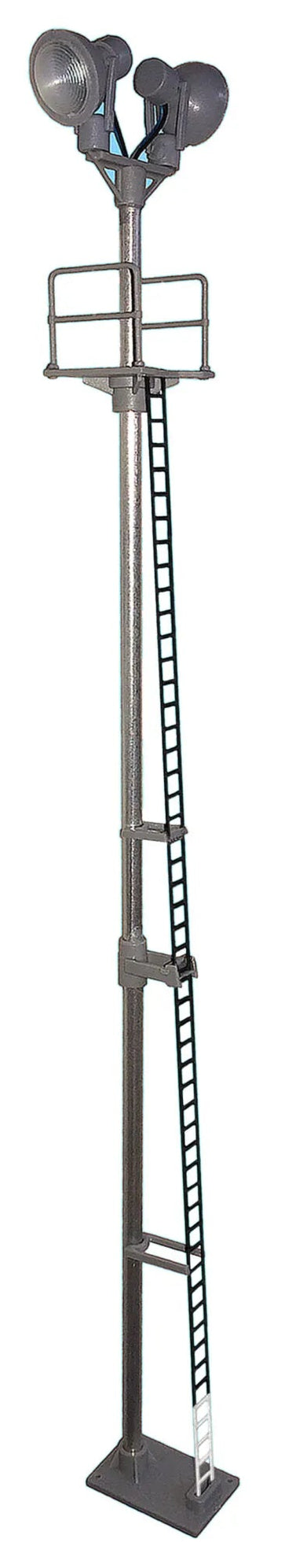 Twin Spotlight Head Tall Yard Lamp Yellow Led Black Ladder