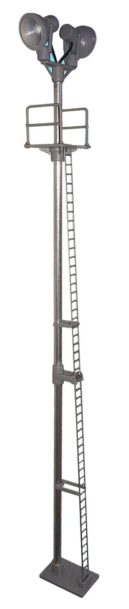 Twin Spotlight Head Tall Yard Lamp Yellow Led Silver Ladder
