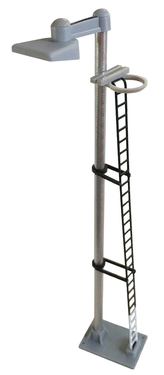 Dustpan Single Head Tall Yard Lamp (Black Ladder with White Base) Yellow LED