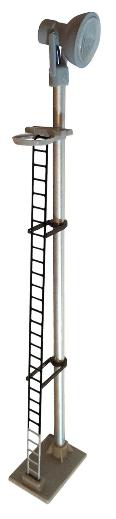 Single Spotlight Head Tall Yard Lamp (Black Ladder with White Base) White LED