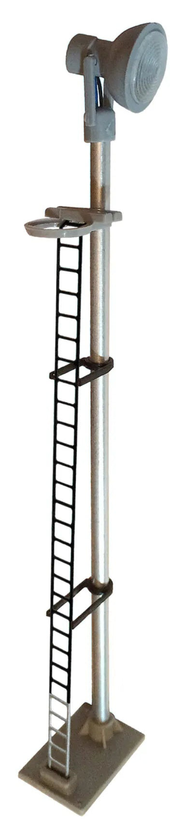 Single Spotlight Head Tall Yard Lamp (Black Ladder with White Base) Yellow LED