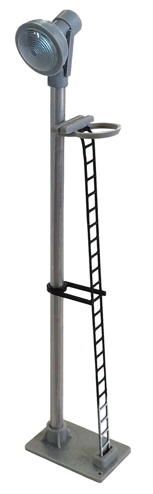 Single Spotlight Head Short Yard Lamp (Black Ladder with White Base) Yellow LED