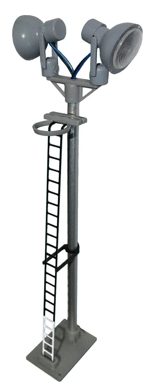 Bl15B Berko Twin Spotlight Head Short Lamp Black Ladder With White Base