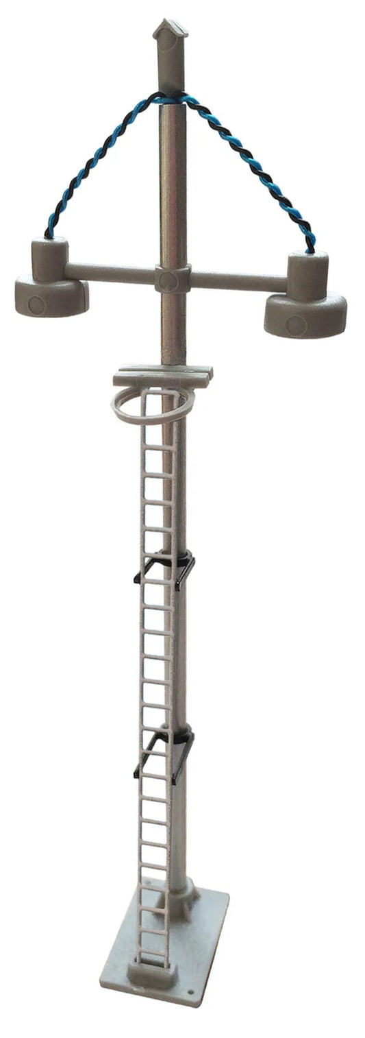 Double Bowl Head Tall Yard Lamp (Silver Ladder)