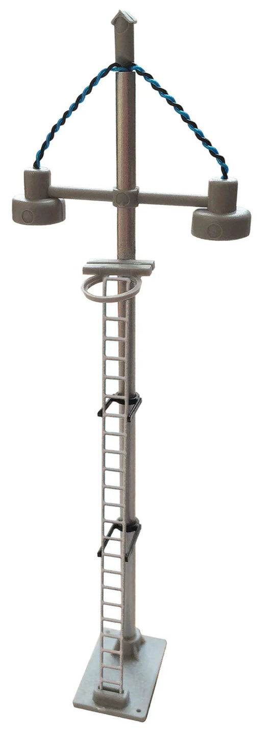 Double Bowl Head Tall Yard Lamp (Silver Ladder) Yellow LED