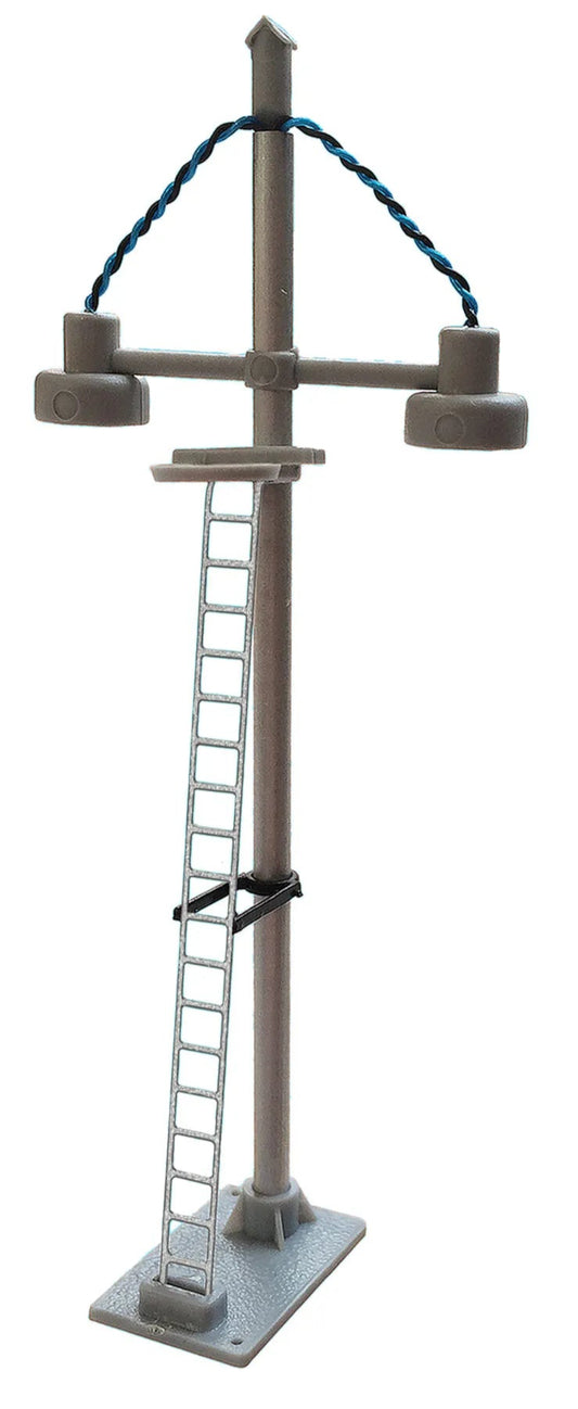 Double Bowl Head Short Yard Lamp (Silver Ladder) White LED