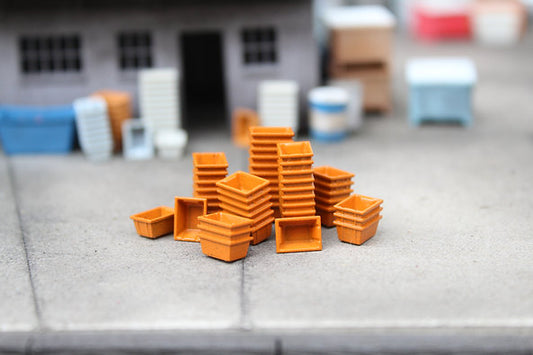 Small Fish Crates - Stacks and Singles - ORANGE - Pack of 10