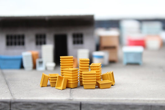 Small Fish Crates - Stacks and Singles - YELLOW - Pack of 10