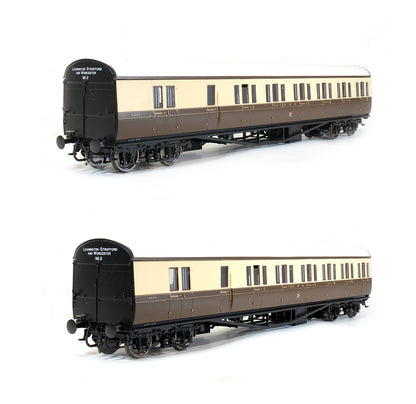 Pre-Owned Suburban B 2 Coach Set GWR Leamington Stafford Worcs #2 Chocolate & Cream