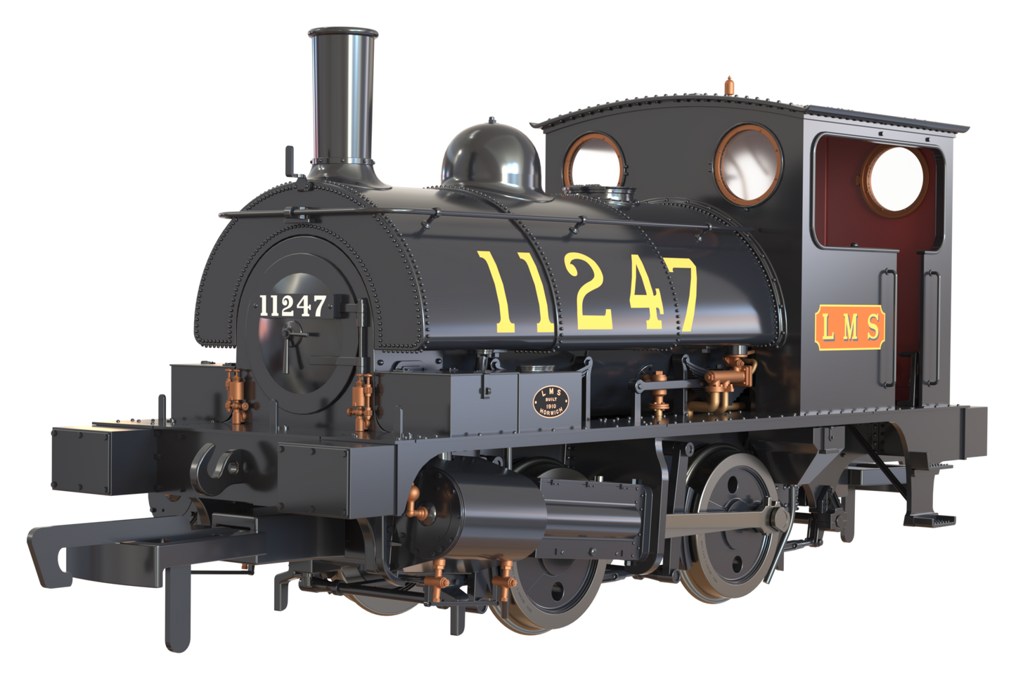 LYR 'Pug' 0-4-0ST 11247 LMS Lined Black Steam Locomotive - DCC Sound