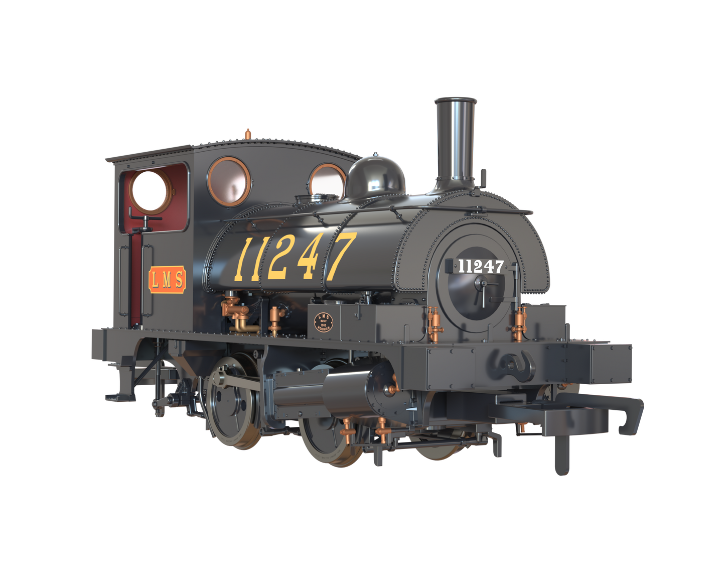 LYR 'Pug' 0-4-0ST 11247 LMS Lined Black Steam Locomotive - DCC Sound