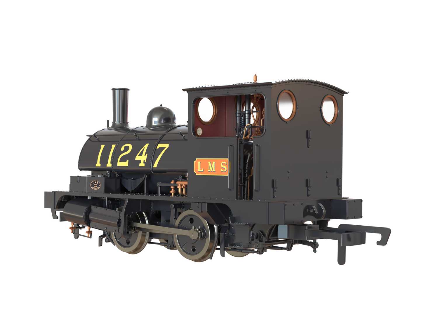 LYR 'Pug' 0-4-0ST 11247 LMS Lined Black Steam Locomotive - DCC Sound