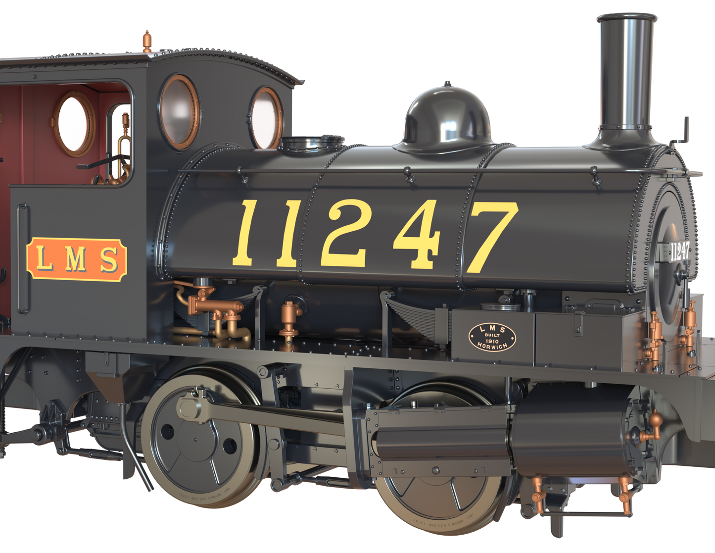 LYR 'Pug' 0-4-0ST 11247 LMS Lined Black Steam Locomotive - DCC Sound