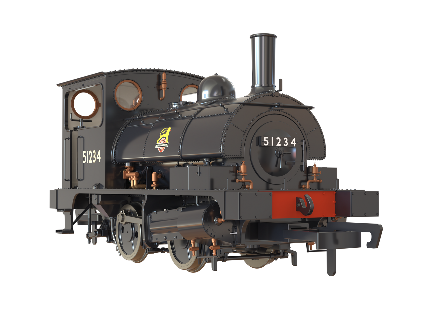 LYR 'Pug' 0-4-0ST 51234 BR Black Early Emblems Steam Locomotive - DCC Sound