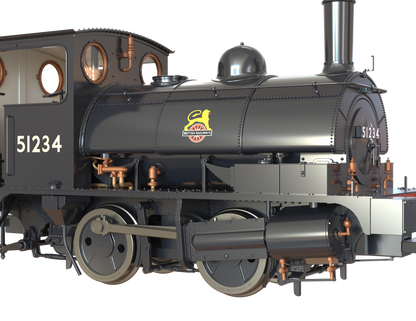 LYR 'Pug' 0-4-0ST 51234 BR Black Early Emblems Steam Locomotive - DCC Sound