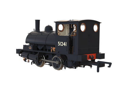 LYR 'Pug' 0-4-0ST 51241 BR Black No Emblems Steam Locomotive - DCC Sound