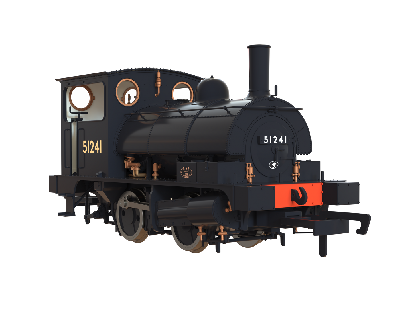 LYR 'Pug' 0-4-0ST 51241 BR Black No Emblems Steam Locomotive - DCC Sound