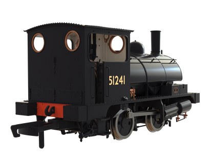 LYR 'Pug' 0-4-0ST 51241 BR Black No Emblems Steam Locomotive - DCC Sound