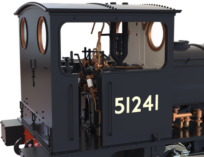 LYR 'Pug' 0-4-0ST 51241 BR Black No Emblems Steam Locomotive - DCC Sound