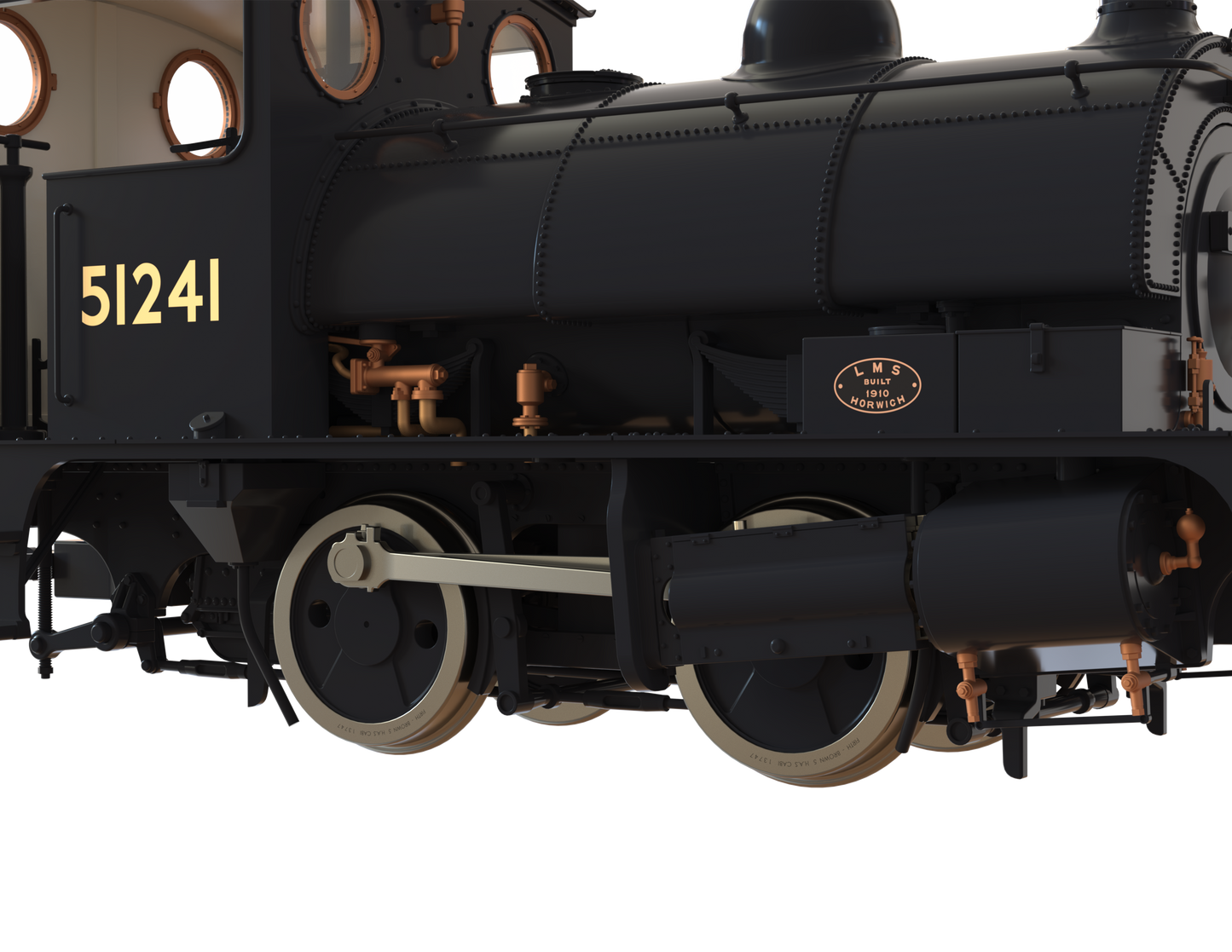 LYR 'Pug' 0-4-0ST 51241 BR Black No Emblems Steam Locomotive - DCC Sound