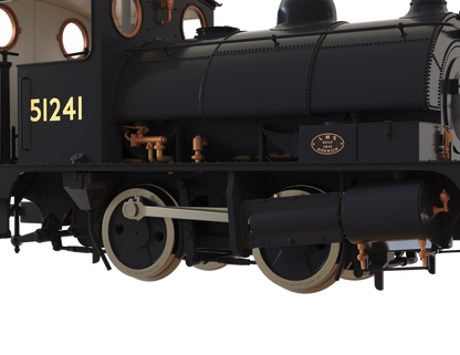 LYR 'Pug' 0-4-0ST 51241 BR Black No Emblems Steam Locomotive - DCC Sound