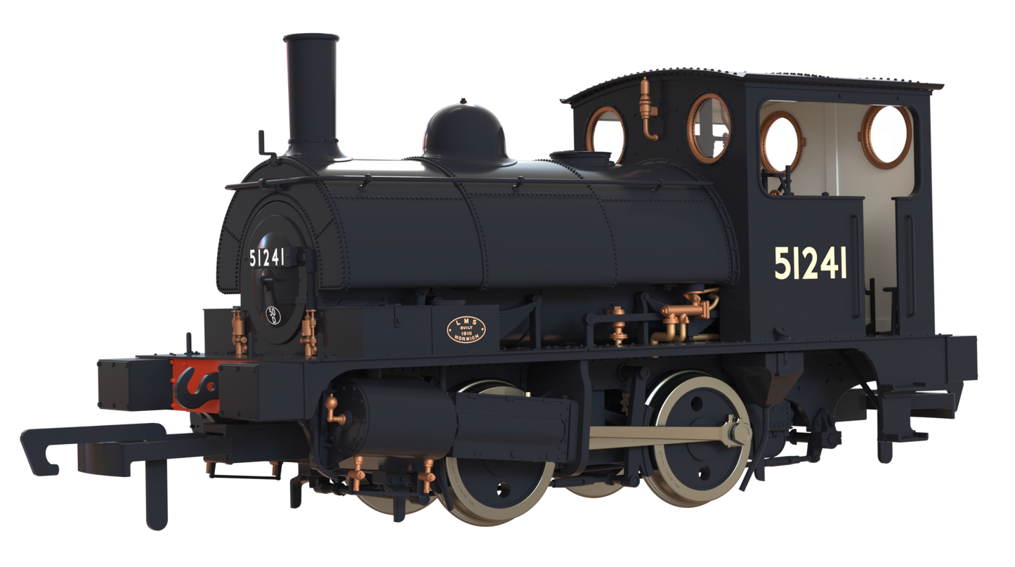 LYR 'Pug' 0-4-0ST 51241 BR Black No Emblems Steam Locomotive - DCC Sound