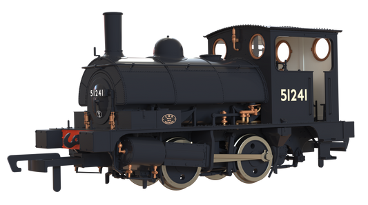 LYR 'Pug' 0-4-0ST 51241 BR Black No Emblems Steam Locomotive
