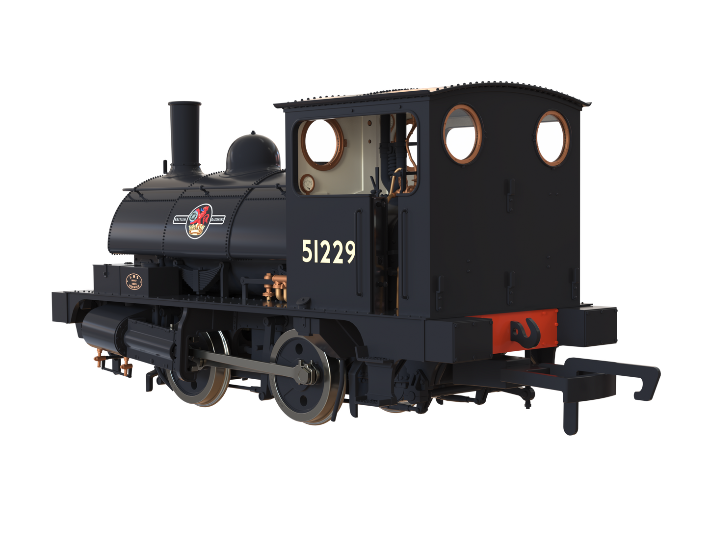 LYR 'Pug' 0-4-0ST 51229 BR Black Late Crest Steam Locomotive - DCC Sound