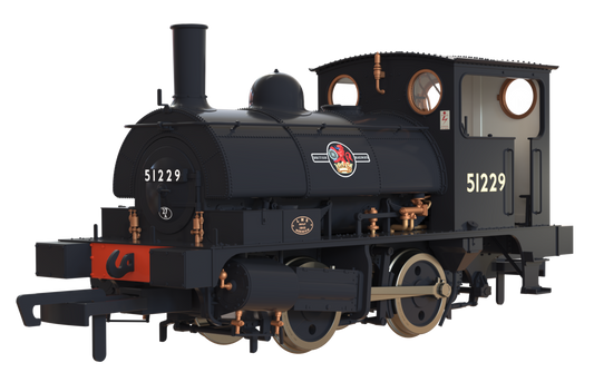 LYR 'Pug' 0-4-0ST 51229 BR Black Late Crest Steam Locomotive