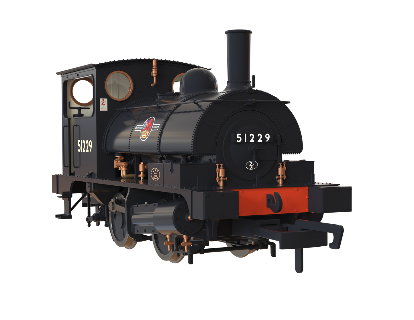 LYR 'Pug' 0-4-0ST 51229 BR Black Late Crest Steam Locomotive - DCC Sound