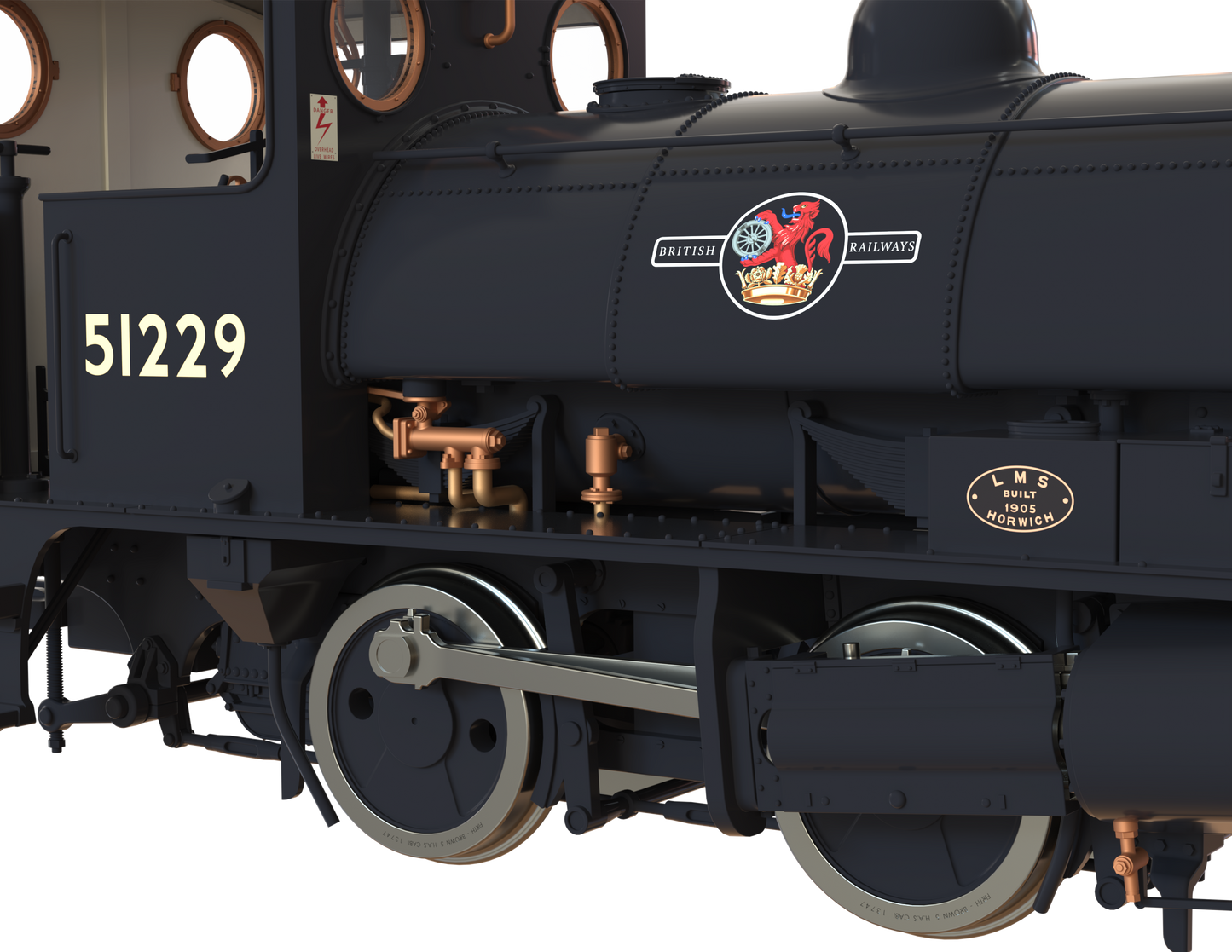 LYR 'Pug' 0-4-0ST 51229 BR Black Late Crest Steam Locomotive - DCC Sound