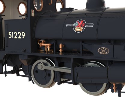 LYR 'Pug' 0-4-0ST 51229 BR Black Late Crest Steam Locomotive - DCC Sound