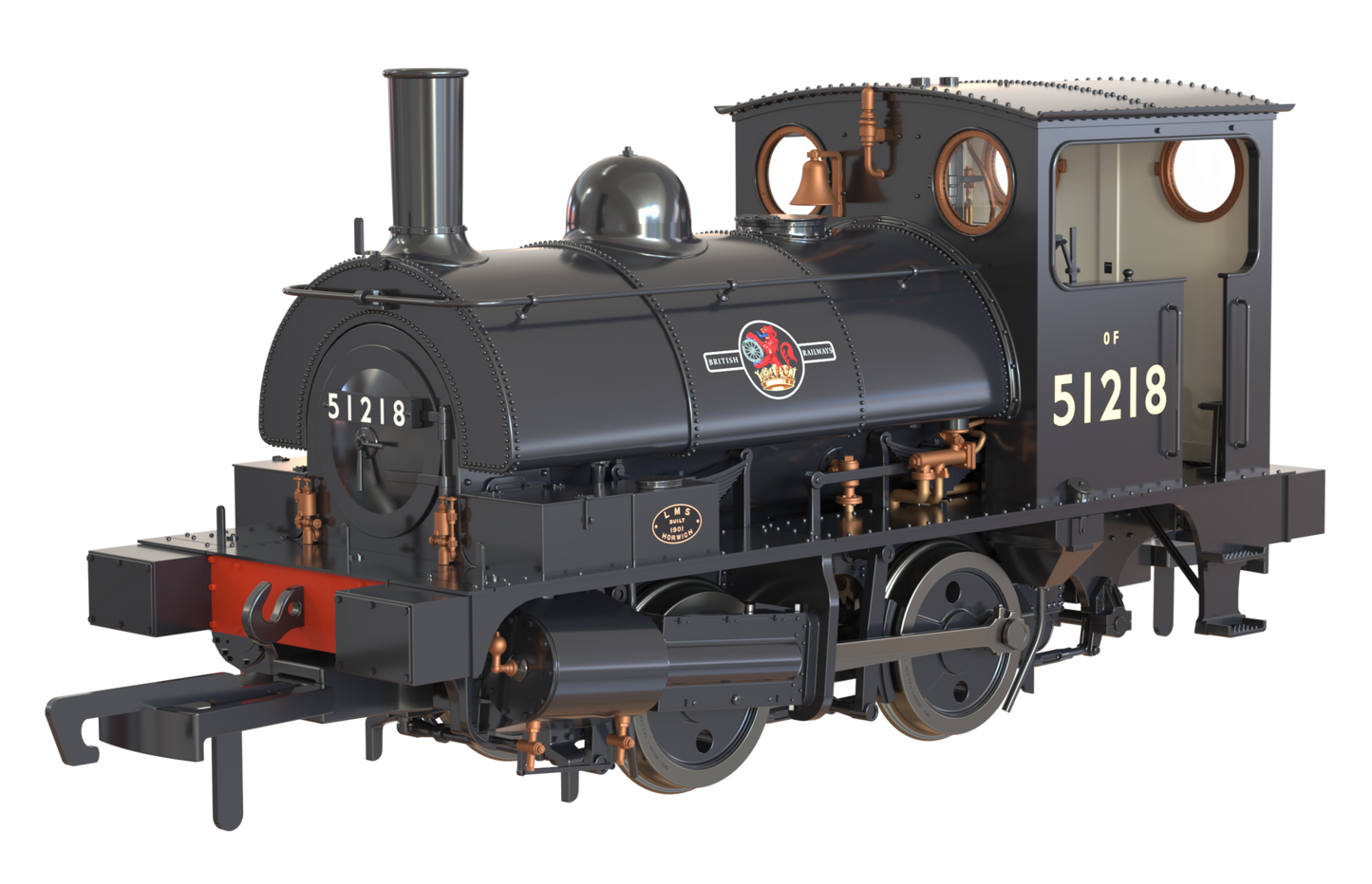 LYR 'Pug' 0-4-0ST 51218 BR Black Late Crests (as preserved) Steam Locomotive - DCC Sound