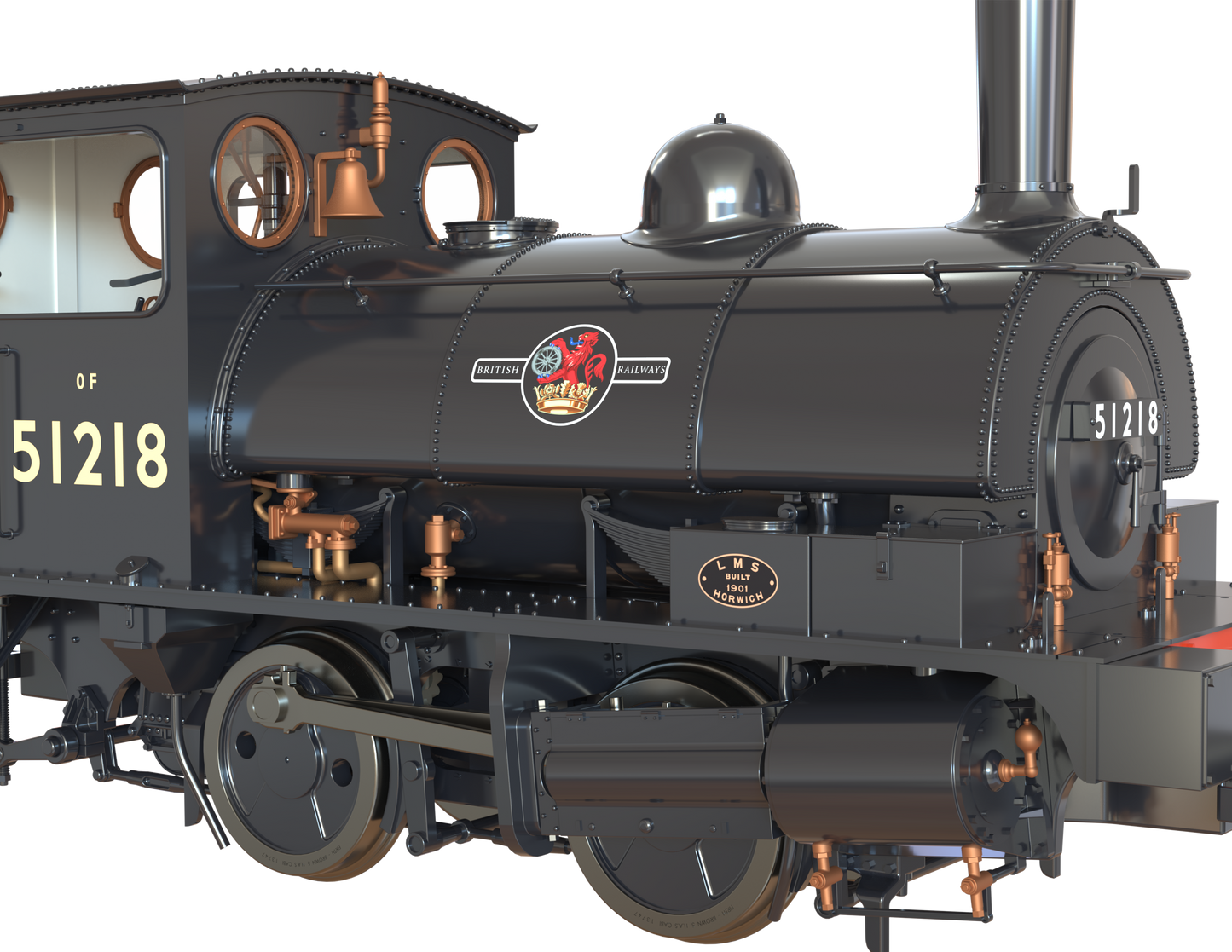 LYR 'Pug' 0-4-0ST 51218 BR Black Late Crests (as preserved) Steam Locomotive - DCC Sound