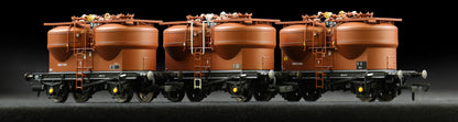 Set of 3 Prestwin Silo Wagons in BR Bauxite - Pre TOPS