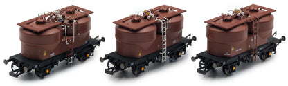 Set of 3 Prestwin Silo Wagons in BR Bauxite - Pre TOPS