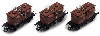 Set of 3 Prestwin Silo Wagons in BR Bauxite - Pre TOPS