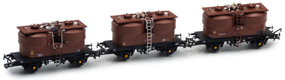 Set of 3 Prestwin Silo Wagons in BR Bauxite - Pre TOPS