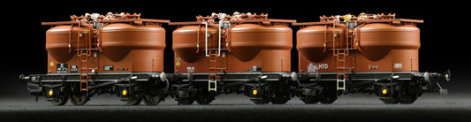 Set of 3 Prestwin Silo Wagons in BR Bauxite - TOPS