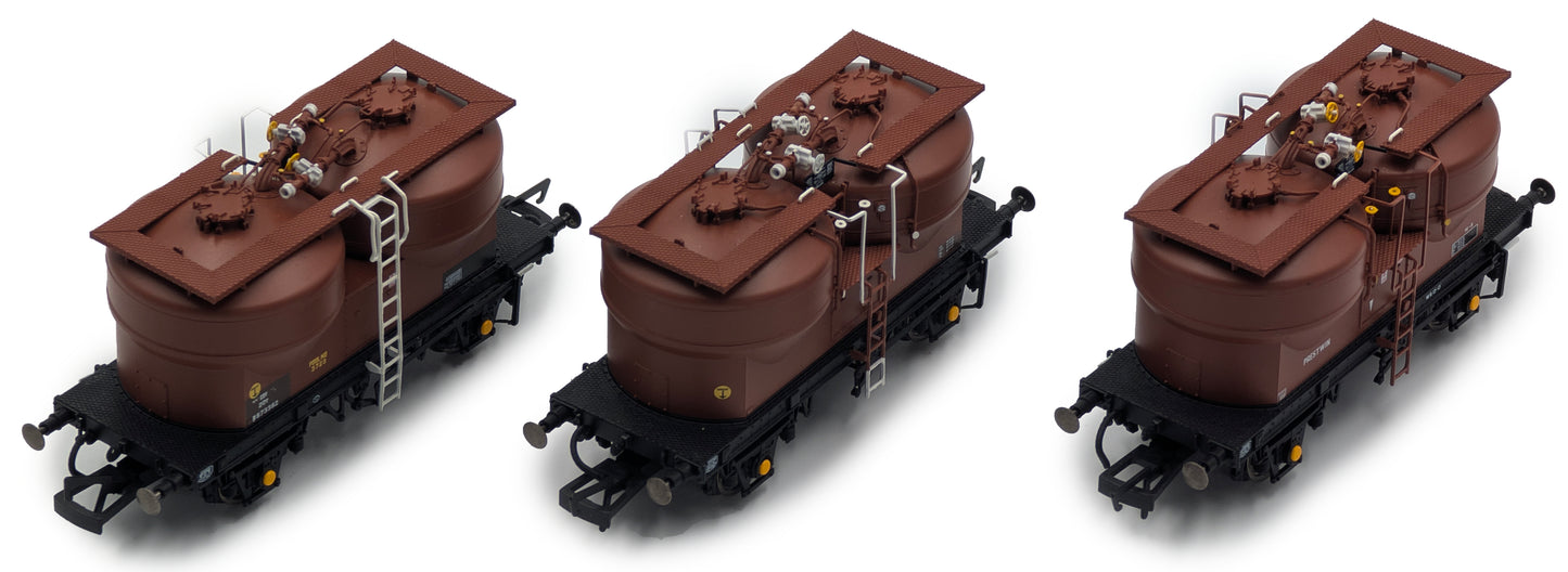 Set of 3 Prestwin Silo Wagons in BR Bauxite - TOPS