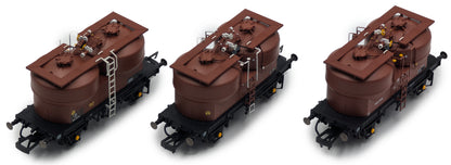 Set of 3 Prestwin Silo Wagons in BR Bauxite - TOPS