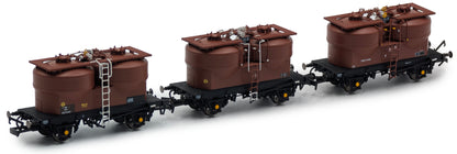 Set of 3 Prestwin Silo Wagons in BR Bauxite - TOPS