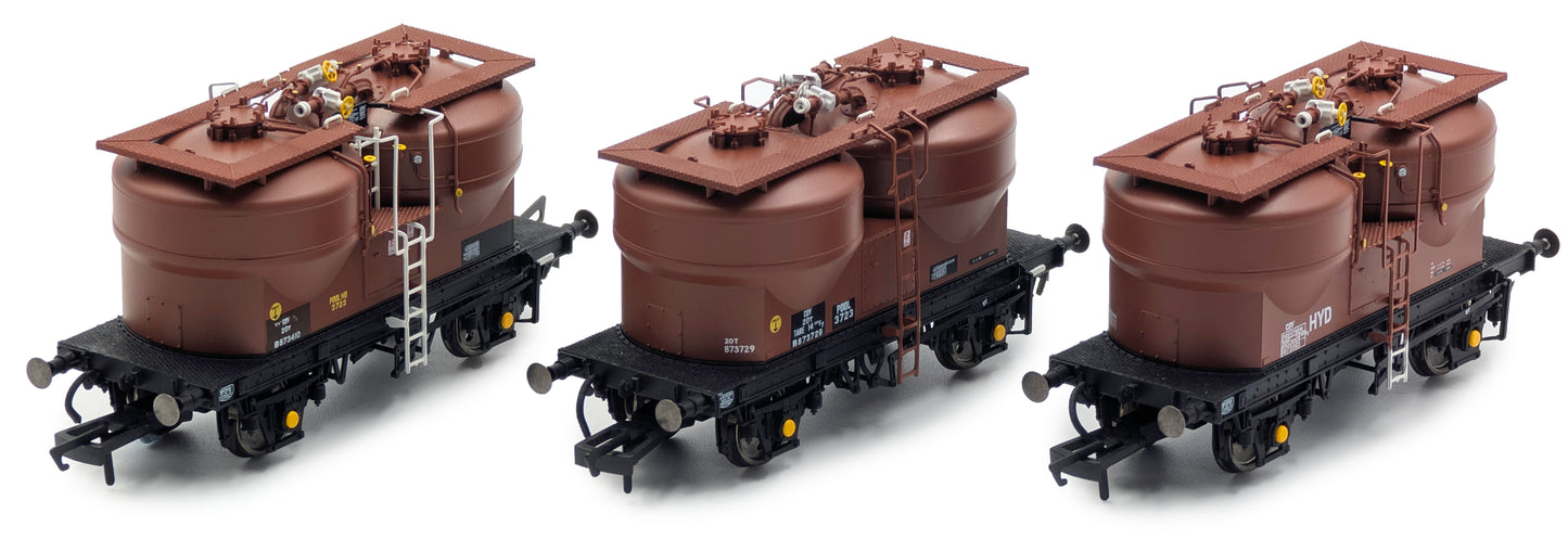 Set of 3 Prestwin Silo Wagons in BR Bauxite - TOPS