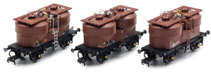 Set of 3 Prestwin Silo Wagons in BR Bauxite - TOPS