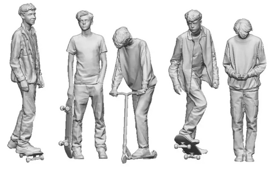 N Gauge - Town & Country - Skater and Scooter Riders Bundle