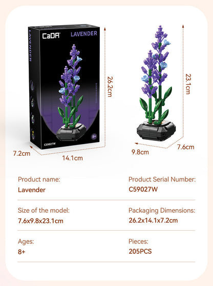 C59027W Lavender Building Block Planter - 205 pcs