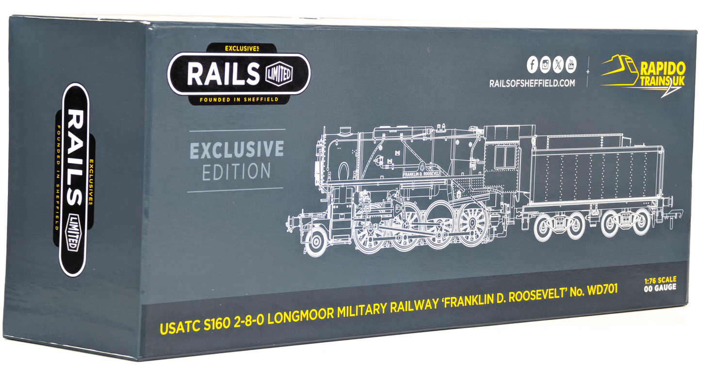 USATC S160 2-8-0 'Franklin D. Roosevelt' Longmoor Military Railway Blue No.WD701 Steam Locomotive